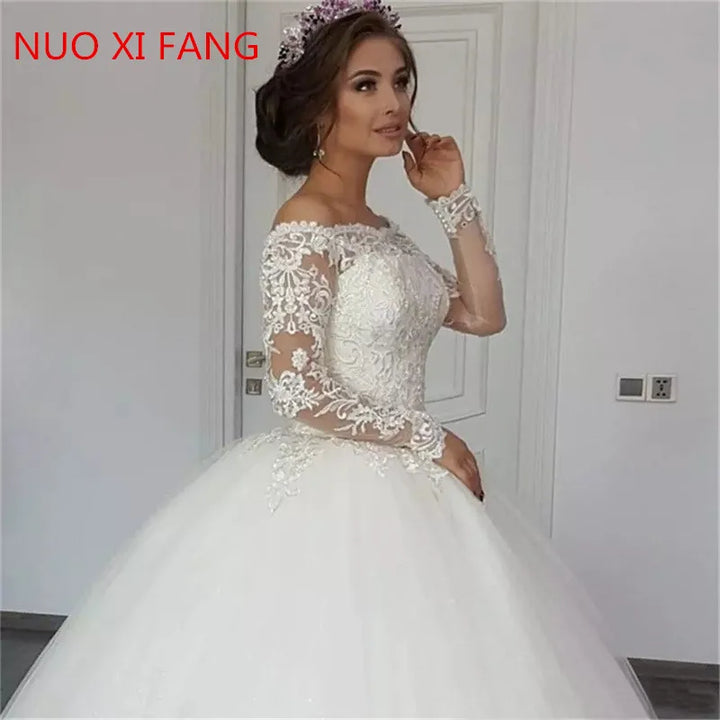 NUOXIFANG vestidos de novia Elegant Off the Shoulder Wedding Dresses