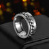 Rings Gold Color Stainless Steel Rotatable Chain Ring For Men Boys