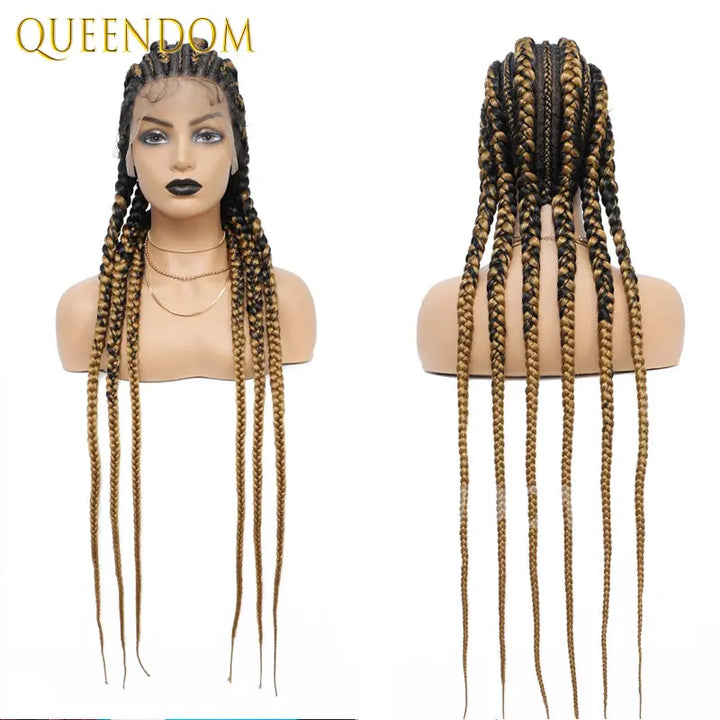 Full Lace Cornrow Box Braided Wig 36