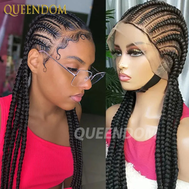 Full Lace Cornrow Box Braided Wig 36