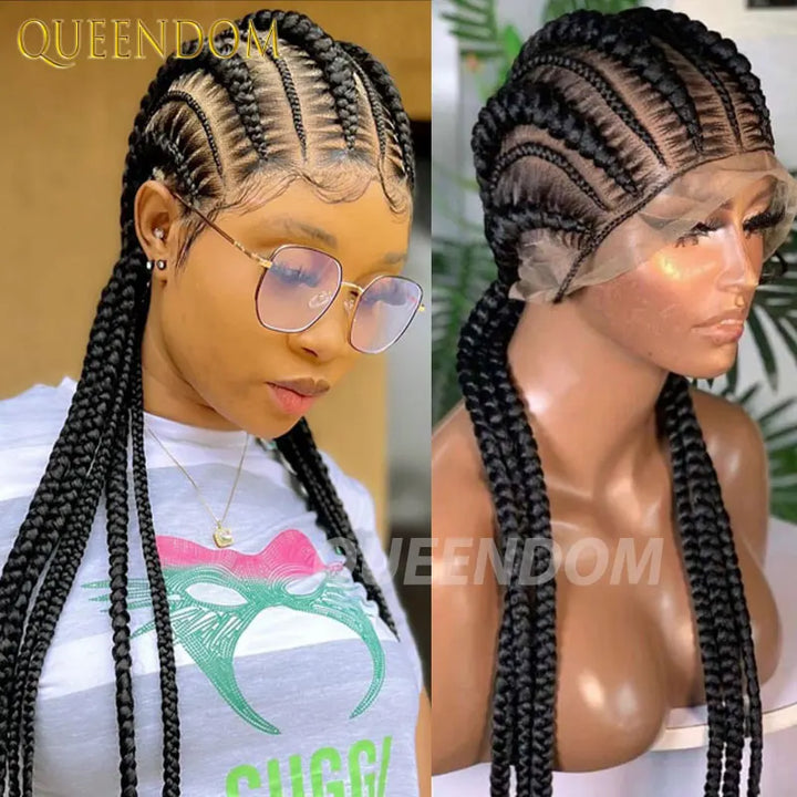 Full Lace Cornrow Box Braided Wig 36