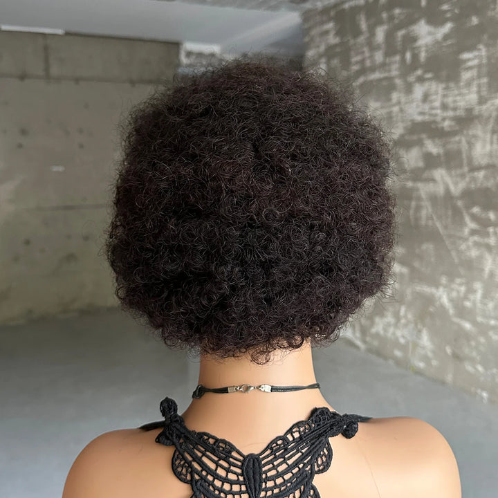 Short Afro Kinky Curly Wigs For Women Human Hair Brazilian