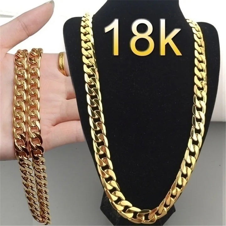 Fashion Smooth Cuban Chain Necklace For Women Men Gothic