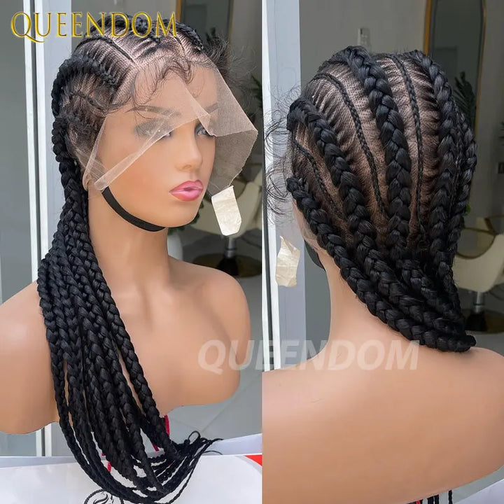 Full Lace Cornrow Box Braided Wig 36