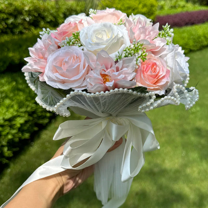 Wedding Bouquets for Bride Babysbreath Rose Bridesmaid