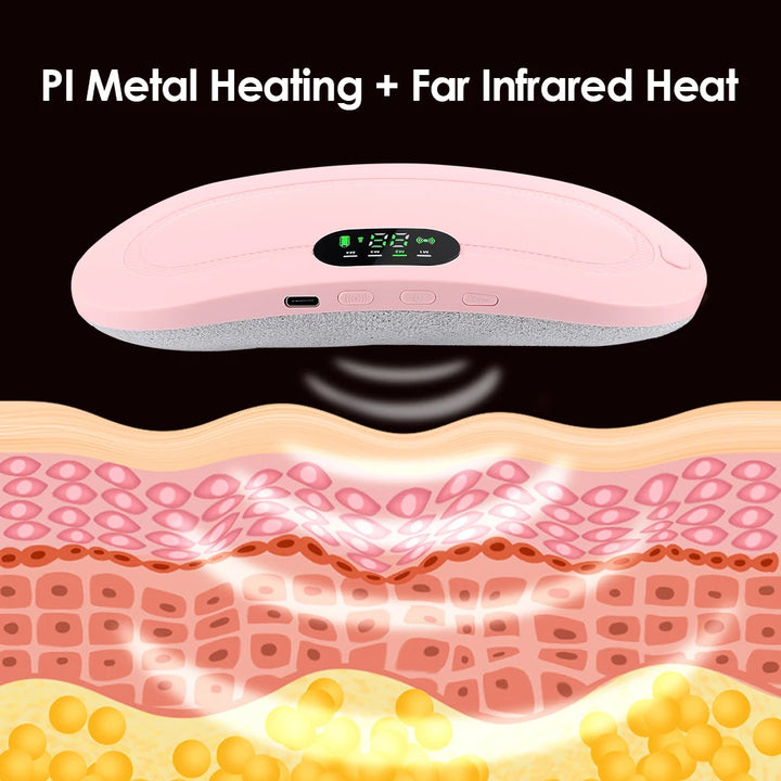 Menstrual Heating Pad Warm  Belt Relief Pain Cramps Vibrating