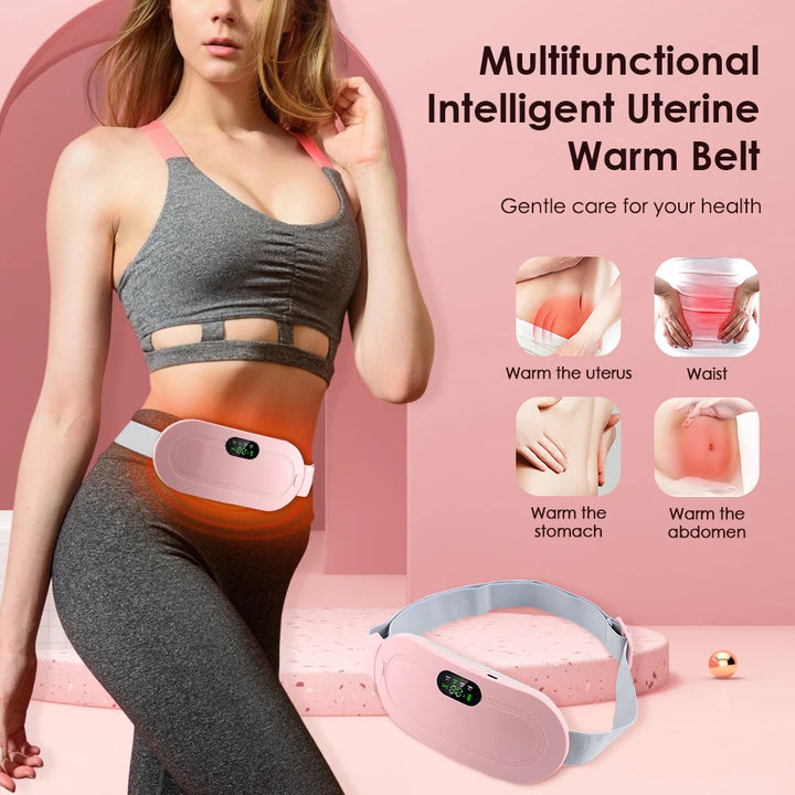 Menstrual Heating Pad Warm  Belt Relief Pain Cramps Vibrating