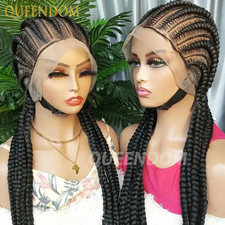 Full Lace Cornrow Box Braided Wig 36