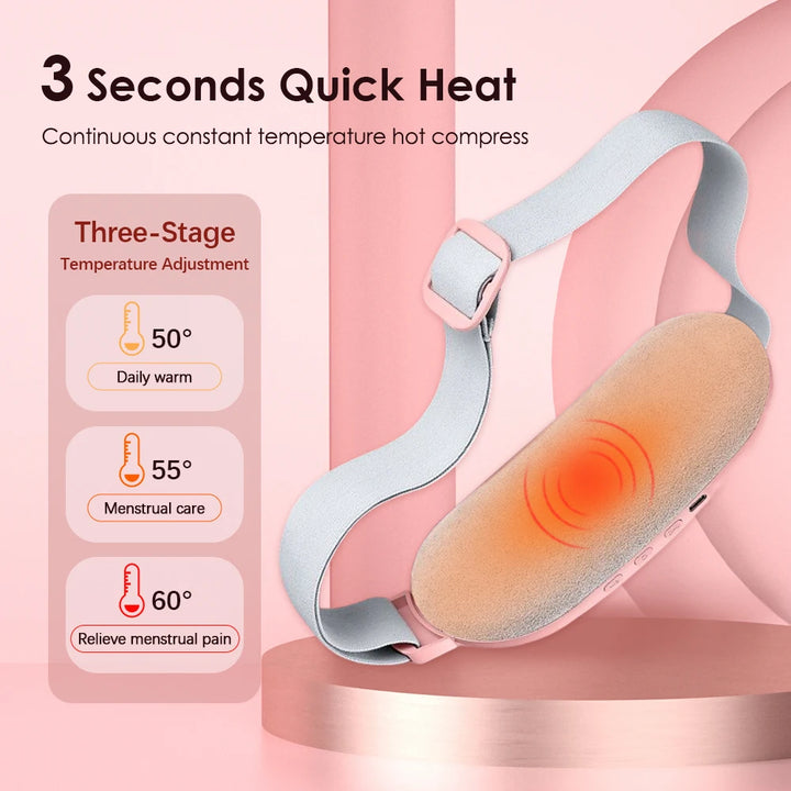 Menstrual Heating Pad Warm  Belt Relief Pain Cramps Vibrating