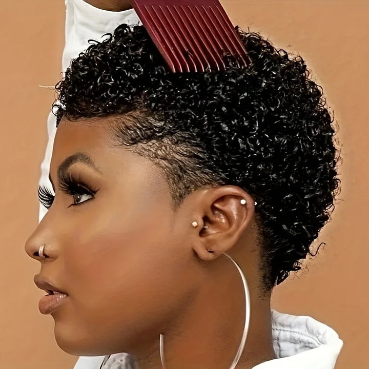 Short Afro Kinky Curly Wigs Human Hair