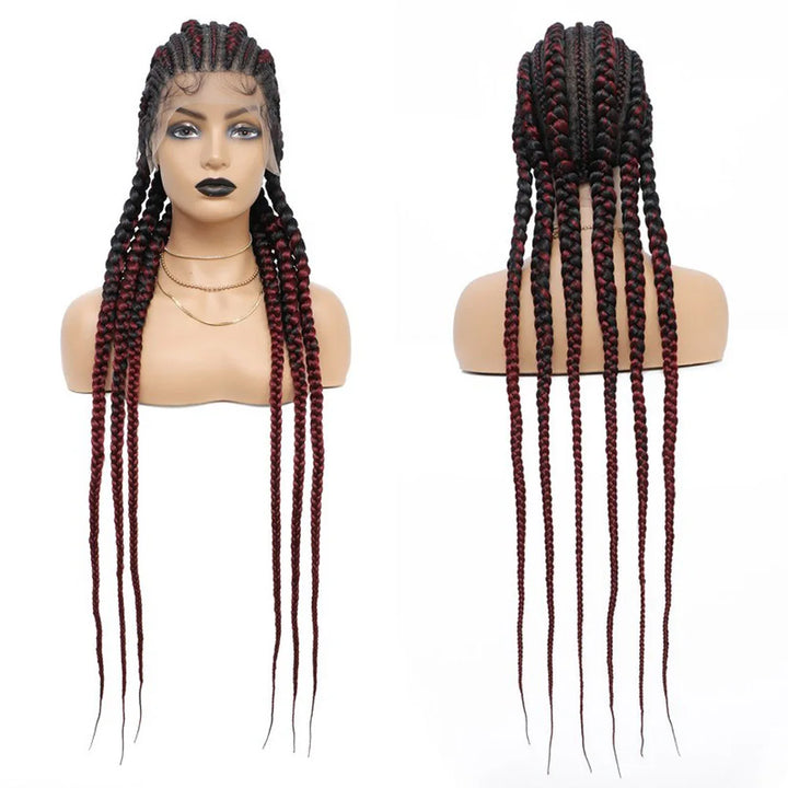 Full Lace Cornrow Box Braided Wig 36