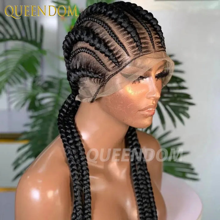 Full Lace Cornrow Box Braided Wig 36