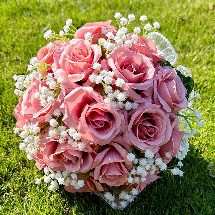 Wedding Bouquets for Bride Babysbreath Rose Bridesmaid