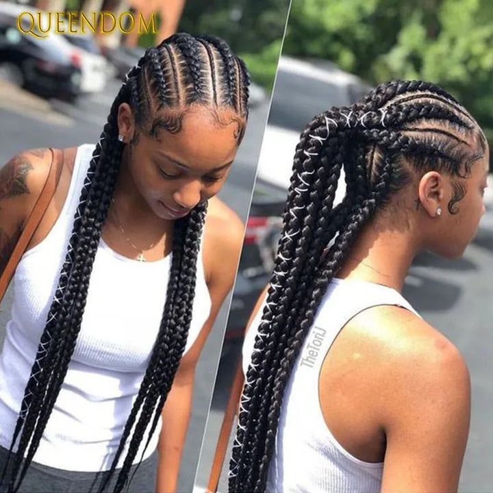 Full Lace Cornrow Box Braided Wig 36