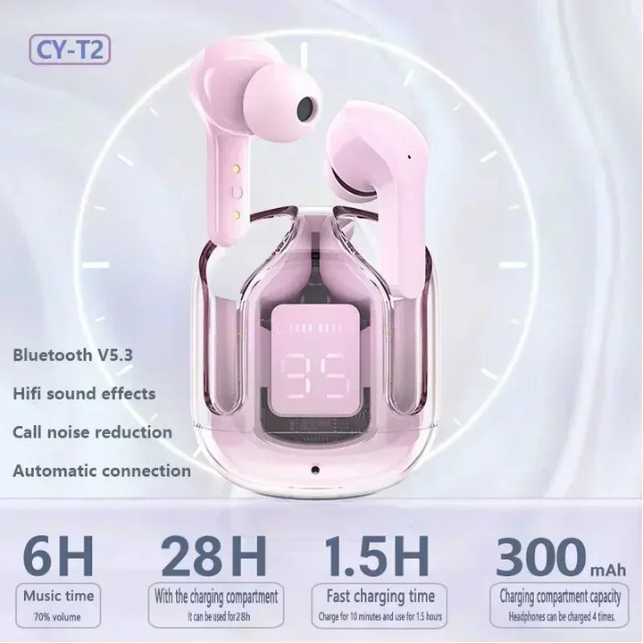 T2 Tws Wireless Bluetooth Headset Transparent Headphones