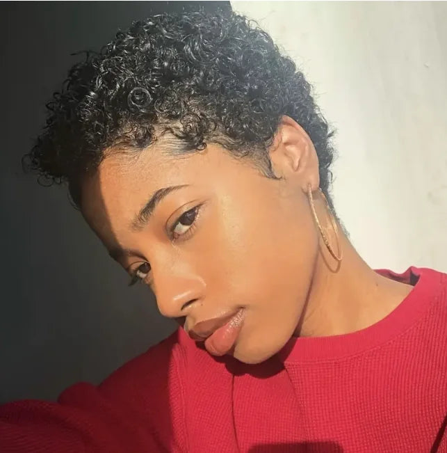 Short Afro Kinky Curly Wigs Human Hair