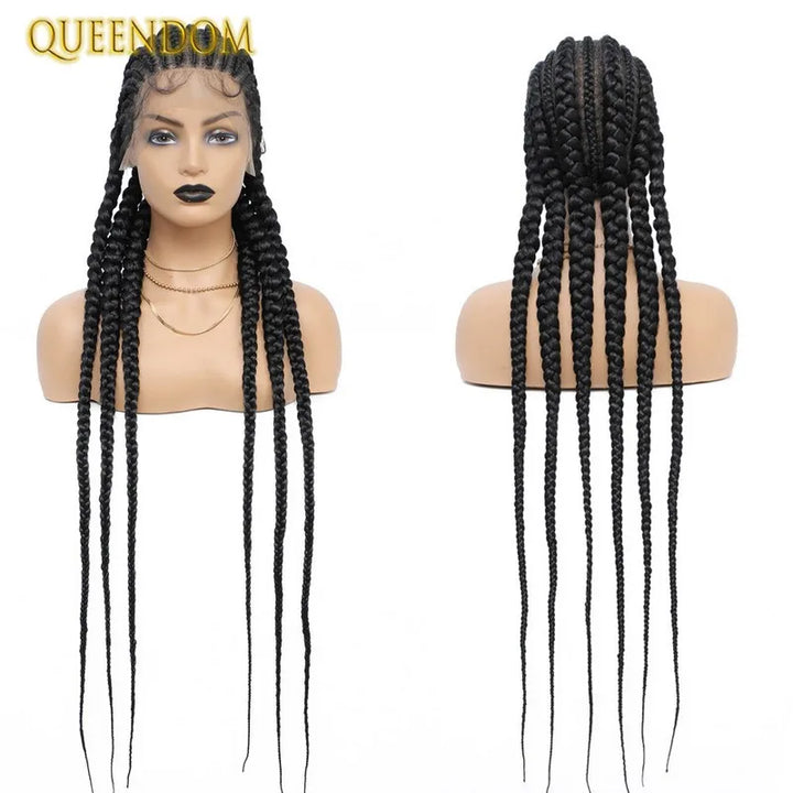 Full Lace Cornrow Box Braided Wig 36