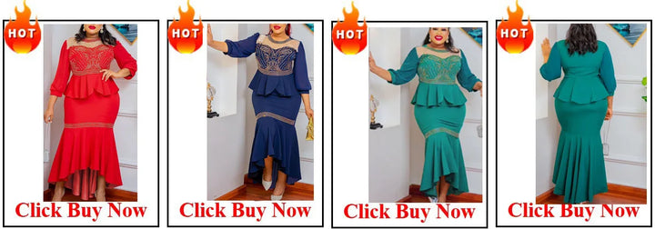 2 Piece Set African Dresses For Women Coat And Office Lady Dress 2024