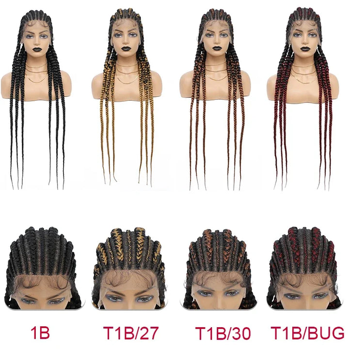 Full Lace Cornrow Box Braided Wig 36