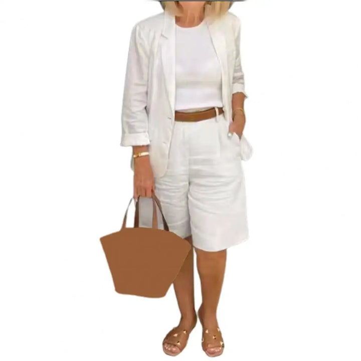 1 Set Suit Coat Shorts Two Piece Set