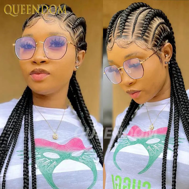 Full Lace Cornrow Box Braided Wig 36