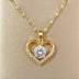 Gems Heart Pendant Necklace for women 2022 Golden Stainless