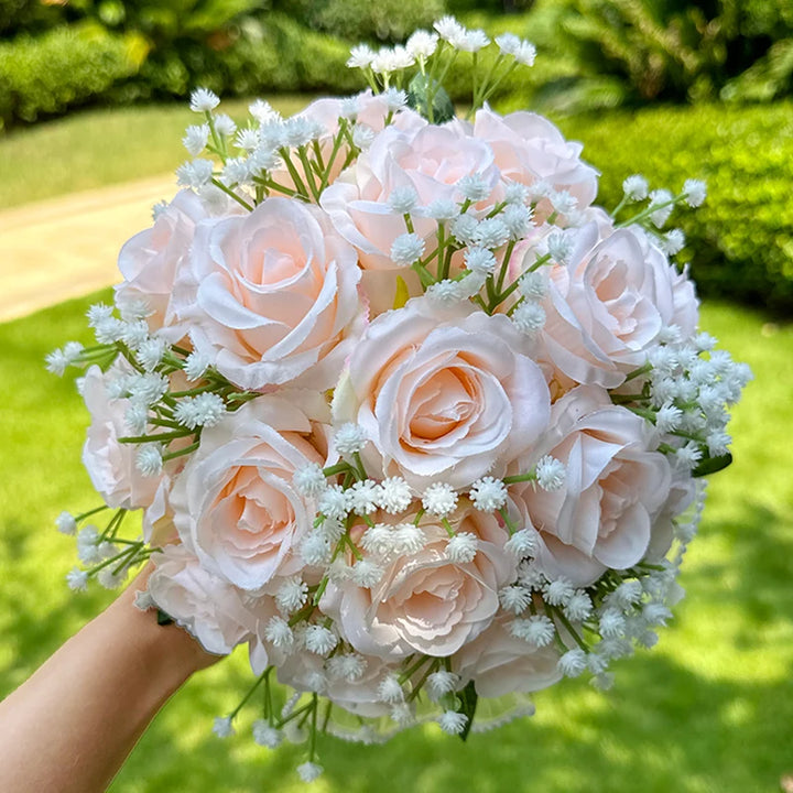 Wedding Bouquets for Bride Babysbreath Rose Bridesmaid