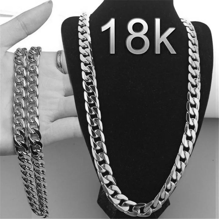 Fashion Smooth Cuban Chain Necklace For Women Men Gothic