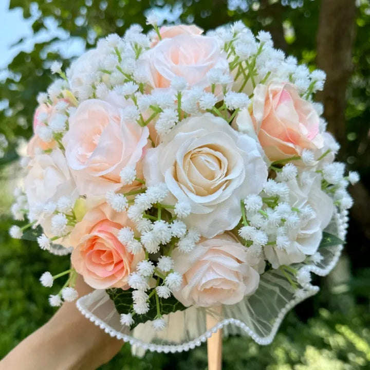 Wedding Bouquets for Bride Babysbreath Rose Bridesmaid