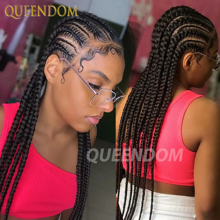 Full Lace Cornrow Box Braided Wig 36