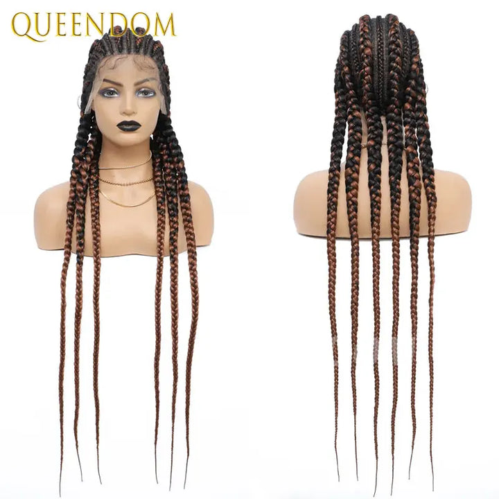 Full Lace Cornrow Box Braided Wig 36